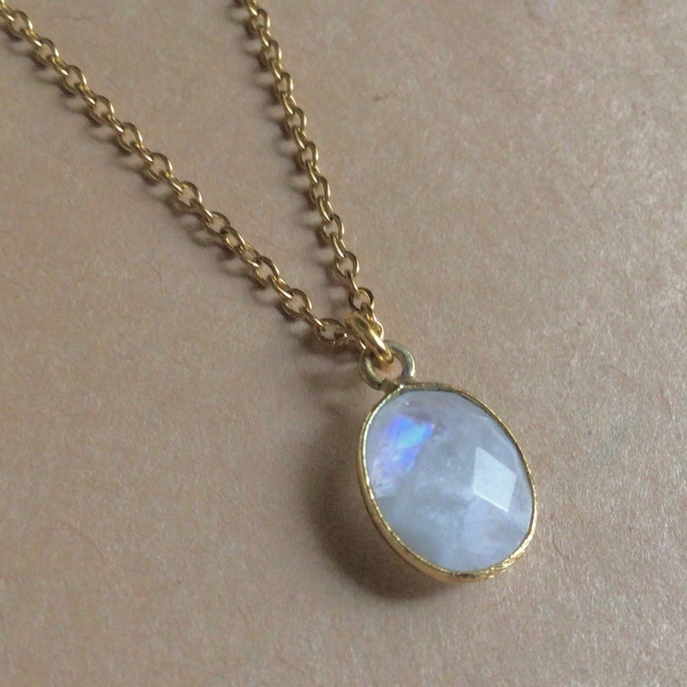 Moonstone bezel Sundance charm Necklace new